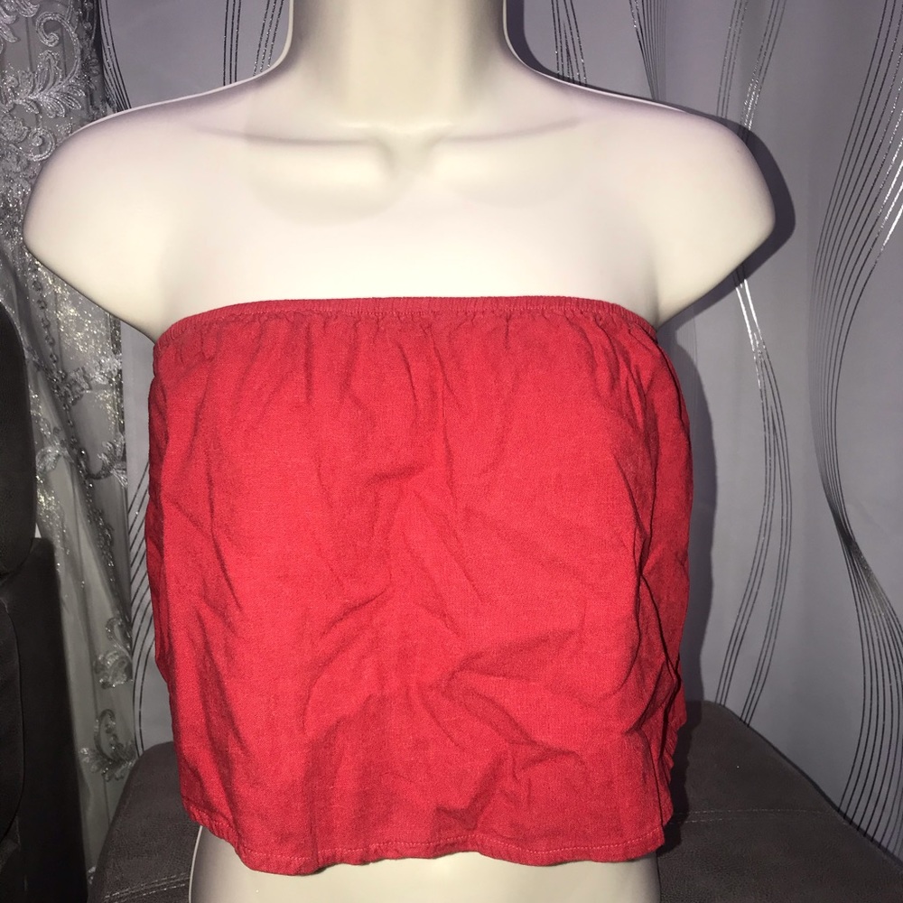 Brandy Red Strapless Top